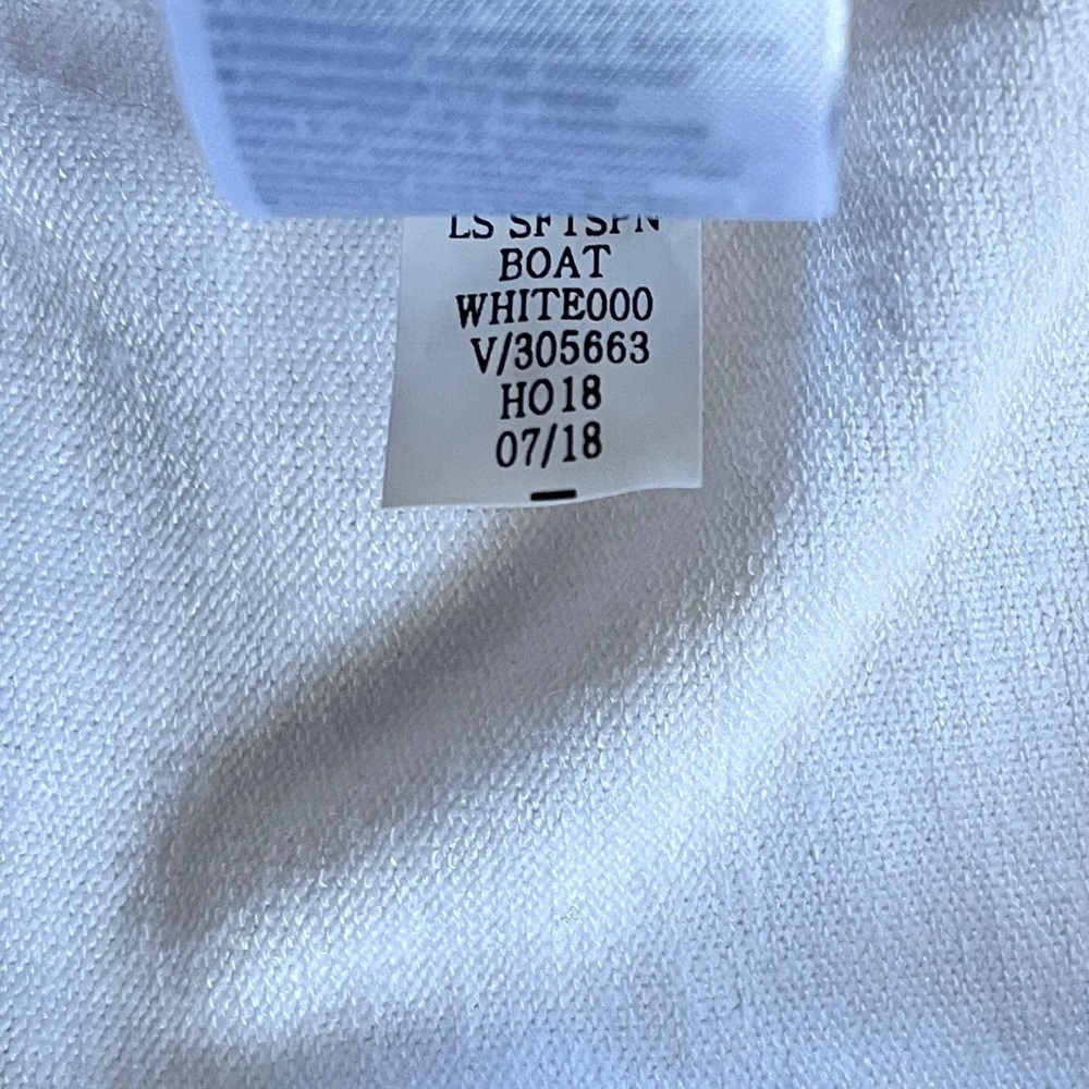 GAP Women’s Basic Normcore White Knit Long Ribbed Sleeve Boat Neck T-shirt Sz S - Picture 8 of 9